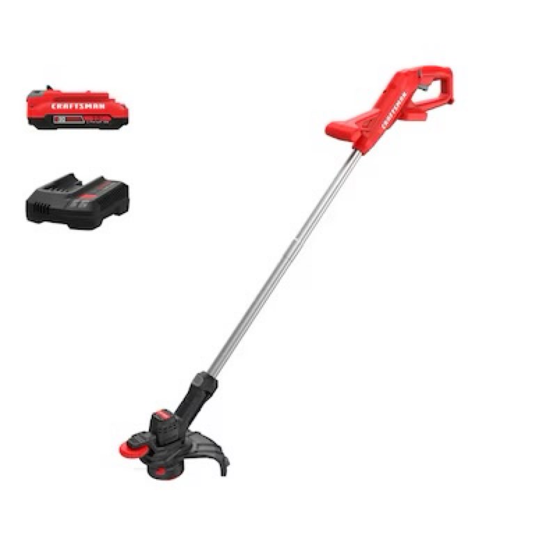(Incomplete, used) CRAFTSMAN V20 20-volt max 10-in Straight Shaft Battery String Trimmer 2 Ah (Battery Included) (Charger Included)