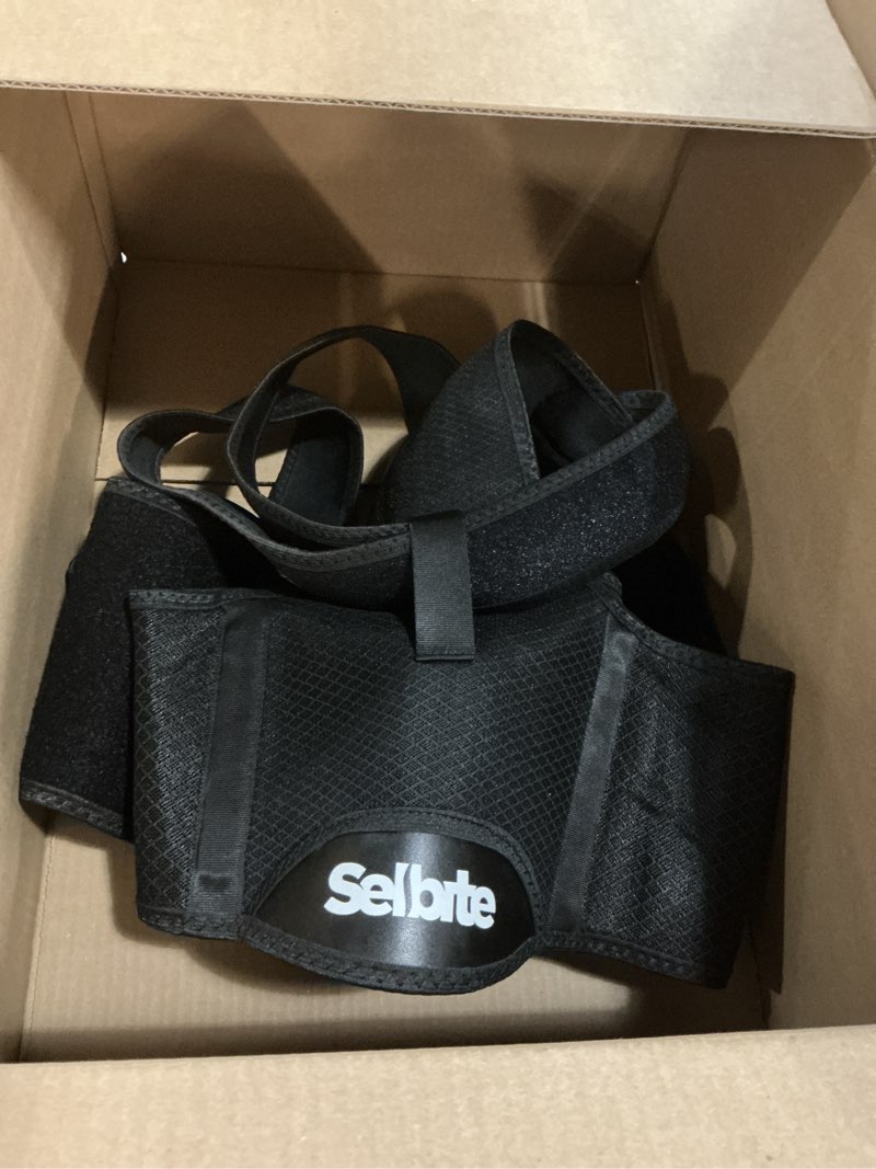 Condition photo showing As Is for posture corrector for men and women - back brace for upper and lower body support - adjustable straightener with pain relief and muscle memory (x-large) x-large (waist 42”-48”)