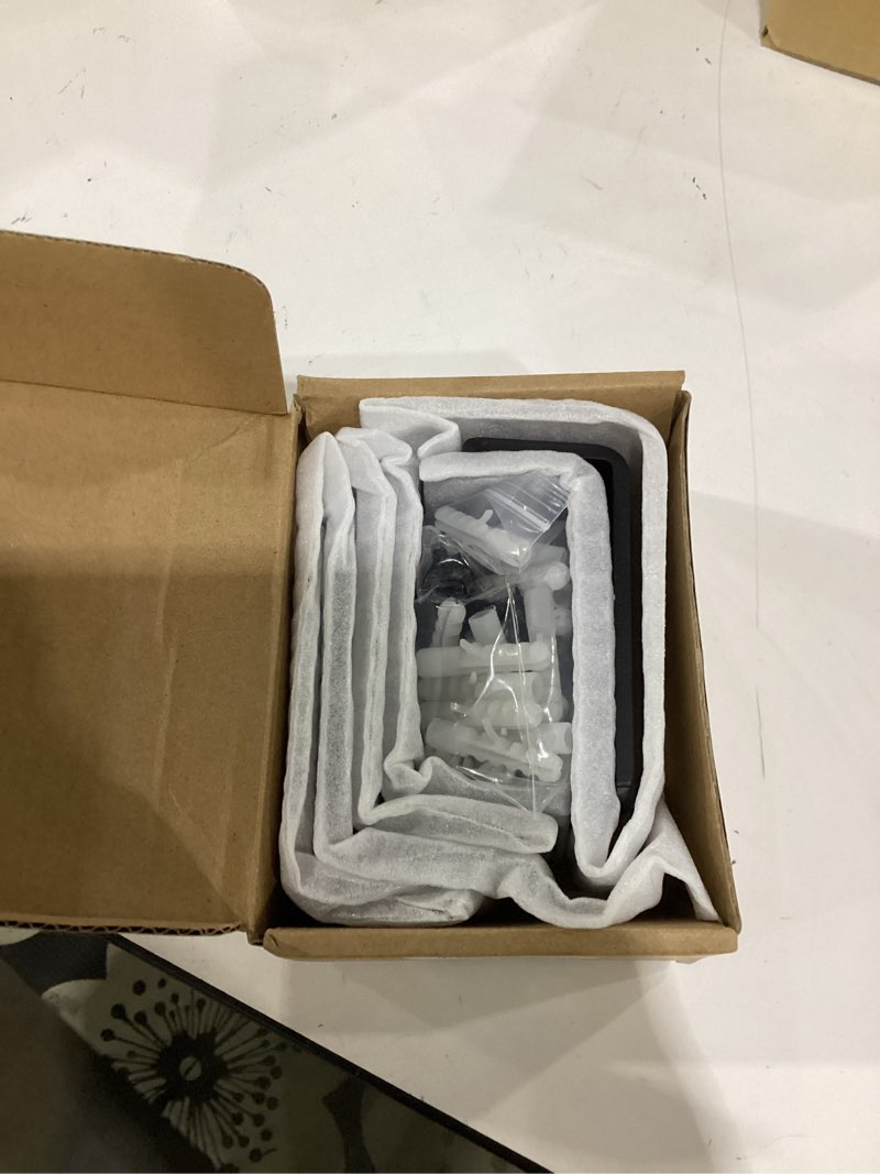 Condition photo showing Good Condition for floating shelf brackets 4 inch, heavy duty wall shelf bracket 6 pack for shelves support, hidden metal l brackets with mounting hardware (1/5'' thick) 4inch black 6 pack