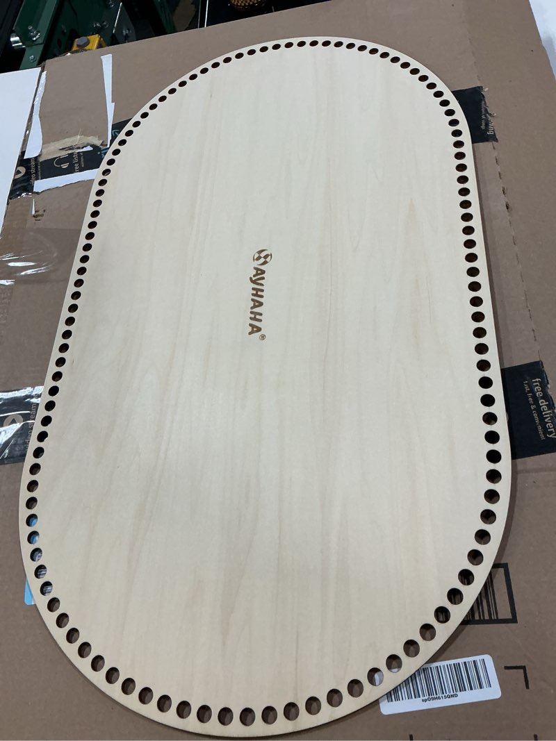 Condition photo showing Good Condition for large moses basket wood bottom 27.56 x 15.75 inches,oval natural wood base shaper for diy crochet or knitting weaving crafts home decoration (1pc)