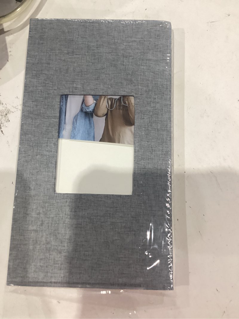 Condition photo showing As Is for vienrose 4x6 photo album,300 pockets,linen cover with window,grey | linen hardcover, slip in photo book, family memory album, travel keepsake