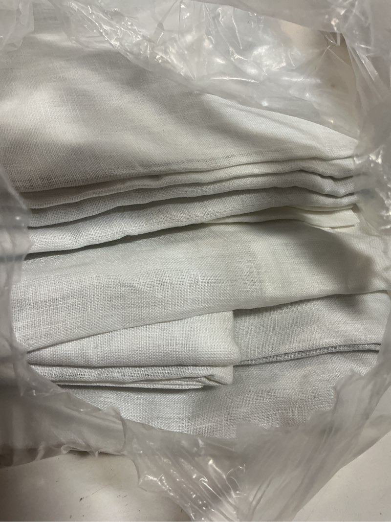 Condition photo showing Good Condition for european linen room darkening curtain - single panel, 48x96, white