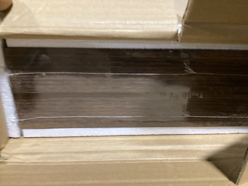 Condition photo showing New/Like New for Fun Memories Floating Shelves - 2 Pack 12 Inch Rustic Wooden Wall Shelves - Extra Deeper & Thicker Wall Mounted Storage Shelf for Living Room, Kitchen, Farmhouse - 36" W x 12" D x 1.8" H - Brown Rustic Brown 36"W x 12"D - 2P