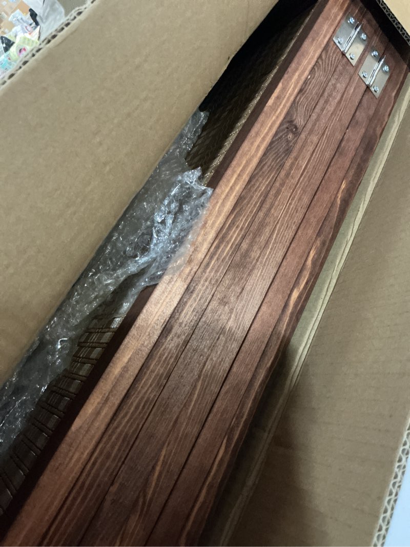 Condition photo showing New/Like New for 6 Panel Bamboo Room Divider and Folding Panel Screen,Bamboo Panel Divider for Room Separation,Brown,67" H x 92.1" W Brown 6 Panel