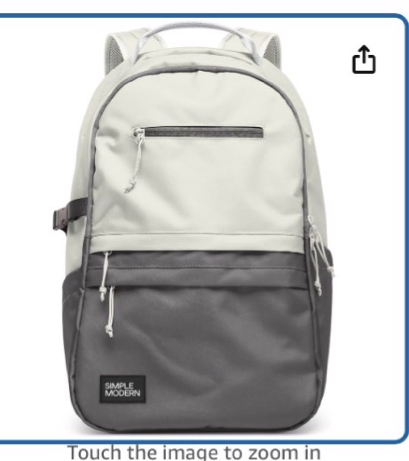 simple modern ellis backpack for school | medium 20l elementary middle and high school bookbag for kids and teens | girls and boys | ice granite