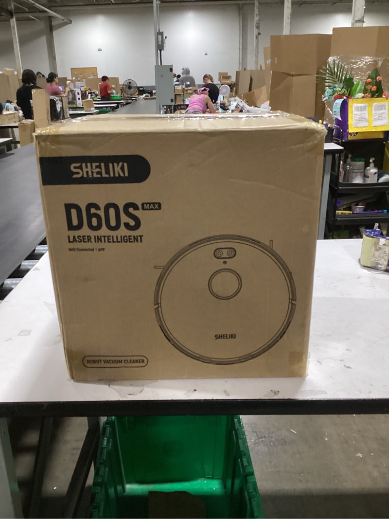 Condition photo showing As Is for sheliki robot vacuum and mop d60s robotic vacuums mapping with 360 lidar navigation smart & strong s
