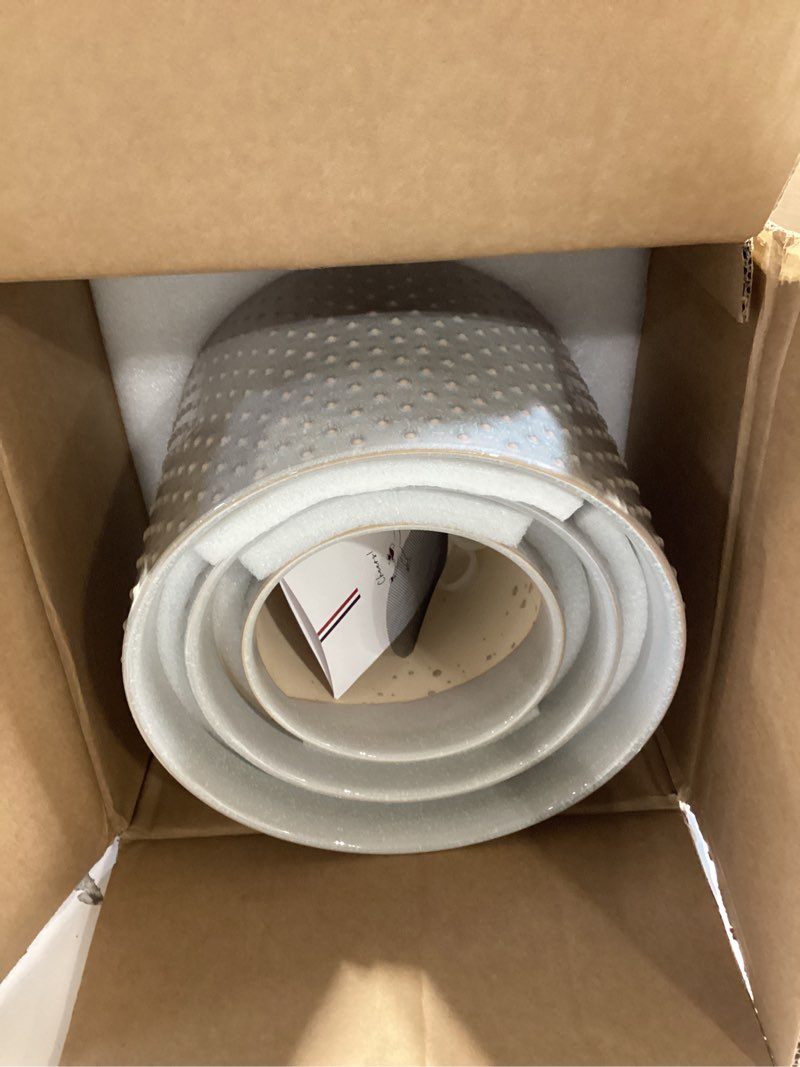 Condition photo showing Good Condition for le tauci ceramic plant pots indoor, 10+8+6 inch planters for indoor plants, raised dots flower pots with drainage hole and plug, cylinder round planters, set of 3, glaze star gray glaze star gray raised dots