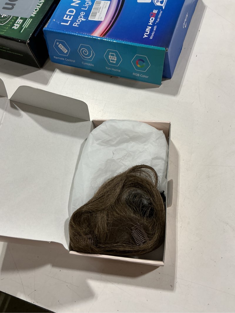 Condition photo showing Good Condition for tess human hair toppers for women, hair toppers for women real human hair,clip in bangs,invisible 3d 360°full cover middle part side bangs 2.8"*4.3"lace base 11 inches 14g #04 medium brown #04 medium brown 11 inch(side bangs)