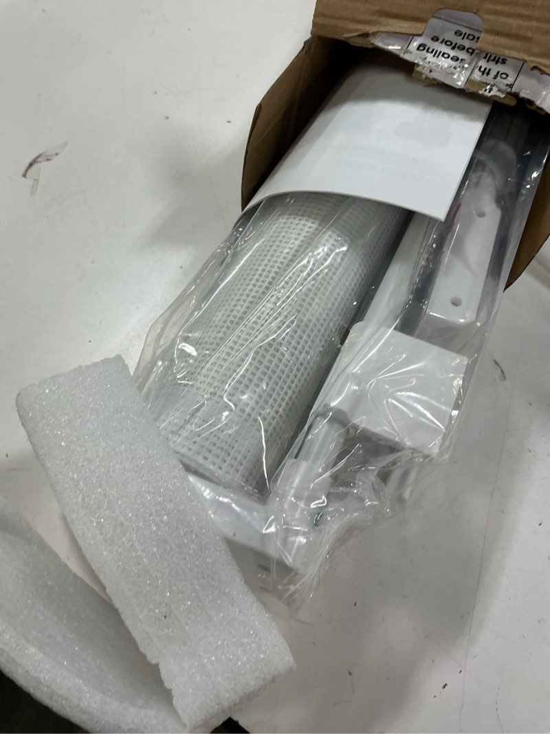 Condition photo showing New/Like New for 24 Inches Tall Retractable Dog Gate for The House, Short Baby Gates to Step Over, Extends up to 55" Wide, Reinforced Mesh Puppy Gate for Doorways, Step Over Pet Gate for Stairs, Indoor/Outdoor (White) White Reinforced 24" Tall x 55" Wide