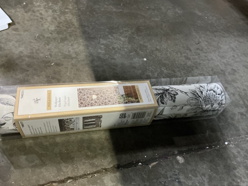 Condition photo showing Good Condition for allen + roth 30.75-sq ft black vinyl floral self-adhesive peel and stick wallpaper