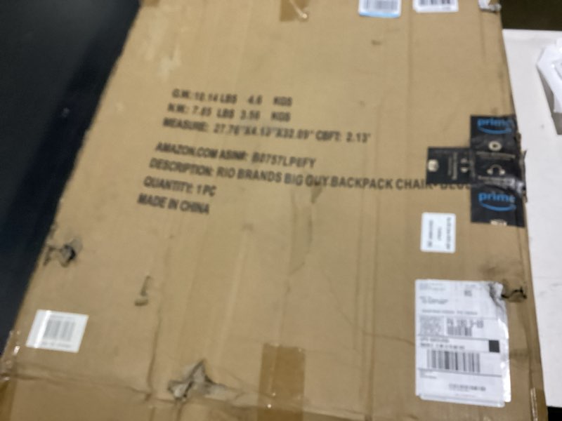 Condition photo showing Good Condition for rio beach wide big boy 4-position backpack beach chair with pillow, arms, and storage pouch, lightweight outdoor portable camping chair with carry straps, supports up to 300 lbs., blue/red turquoise 1 pack