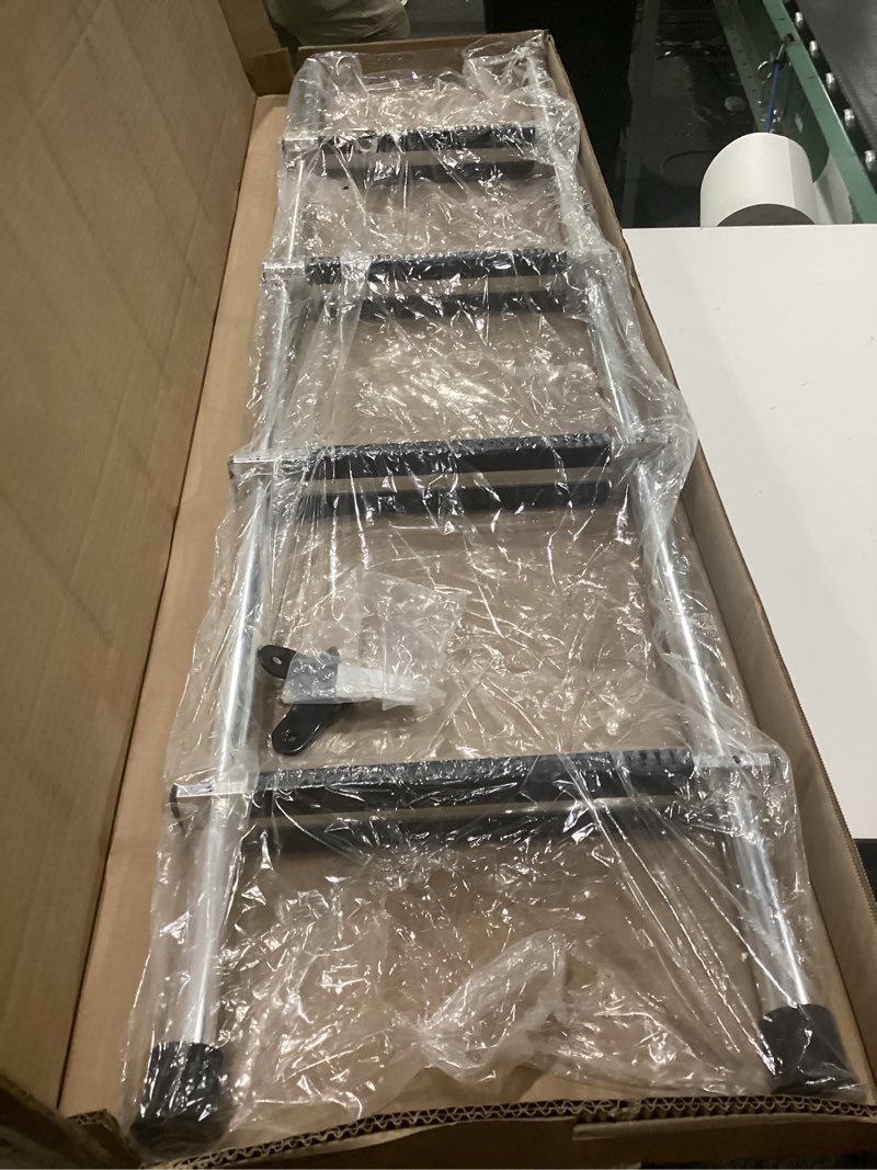 Condition photo showing New/Like New for 52" rv bunk ladder, 4 step integrated aluminum camper bunk bed ladder with anti-slip rubber foot pads, sliver standard step 52in