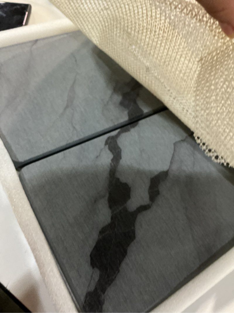 Condition photo showing New/Like New for large stone dish drying mat for kitchen counter, 2 pcs quick dry stone mats, foldable water absorbing diatomaceous earth drying dishes pad for countertop bottles utensils cup(dark gray 24"x16"&8"x4") dark gray 2 24" x 16"