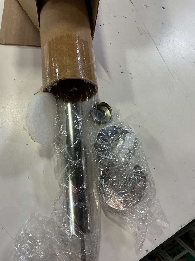 Condition photo showing Good Condition for premium stainless steel closet rod 1.0mm/1.3", heavy duty adjustable hanging bar for clothes organization, no-splice 1-piece telescoping design (silver, 26.9" - 46.9") silver 26.9" - 46.9"