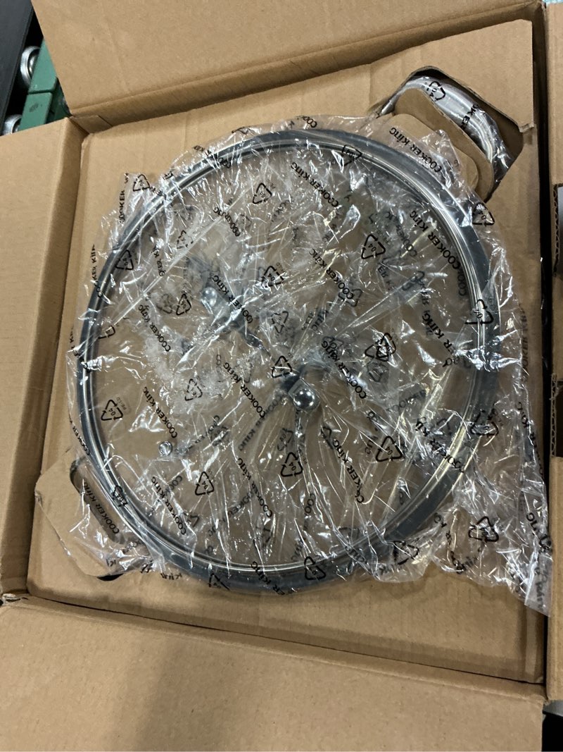 Condition photo showing New/Like New for COOKER KING 3.6 Quart Stainless Steel Saute Pan with Lid, 11 Inch Hybrid Nonstick Deep Saute Pan, Tri-Ply Clad Even Heat Distribution, Dishwasher-Friendly,Oven Safe to 500°F, Induction Compatible Stainless Steel 3.6QT