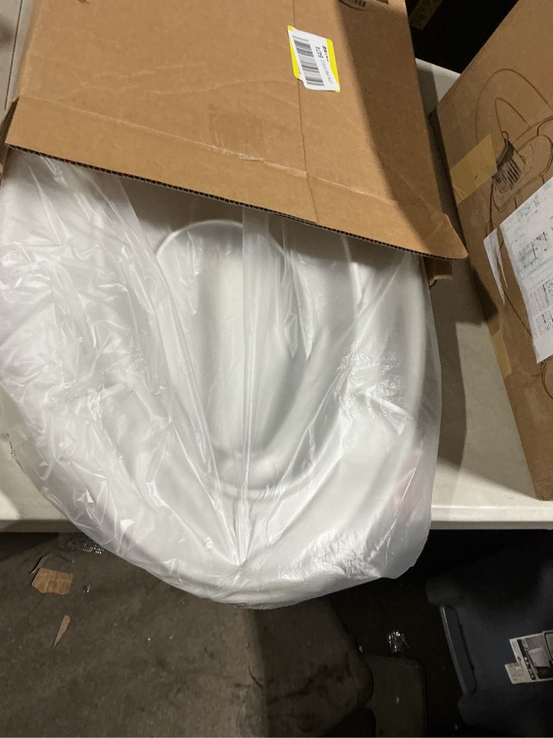 Condition photo showing As Is for Little2Big Toilet Seat with Built-In Toddler Potty Training Seat, Slow Close, Easy to Install, Made in USA, ELONGATED, White