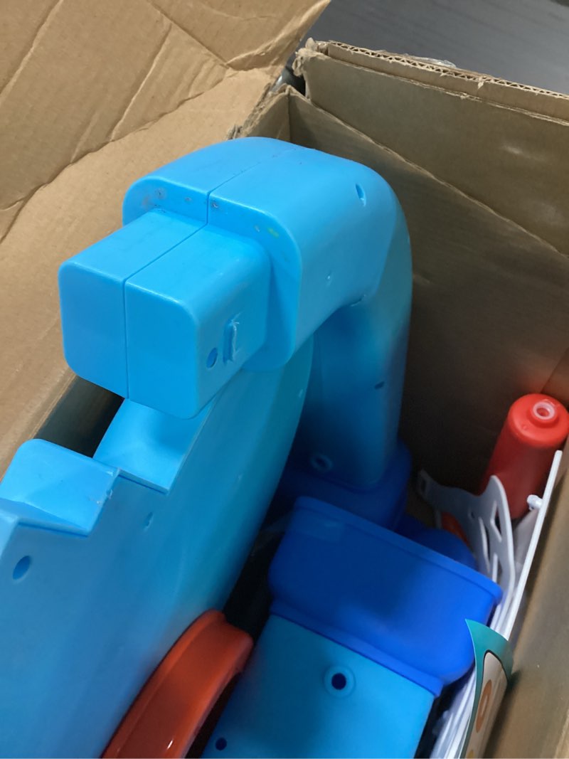 Condition photo showing As Is for Shemira Toddler Basketball Hoop & Soccer Goal Activity Center Toys with Light & Music,Elephant Toddlers Musical Toys Gift, Baby & Toddlers Christmas Birthday Gift for 1 2 3 Year Old Boys & Girls Blue