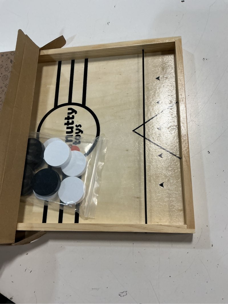 Condition photo showing Good Condition for nutty toys sling puck family game xl - fast & rapid tabletop table battle, top xmas gift 2025, unique kids & adults christmas stocking stuffer idea, best teenage girl, teen boy & tween holiday present