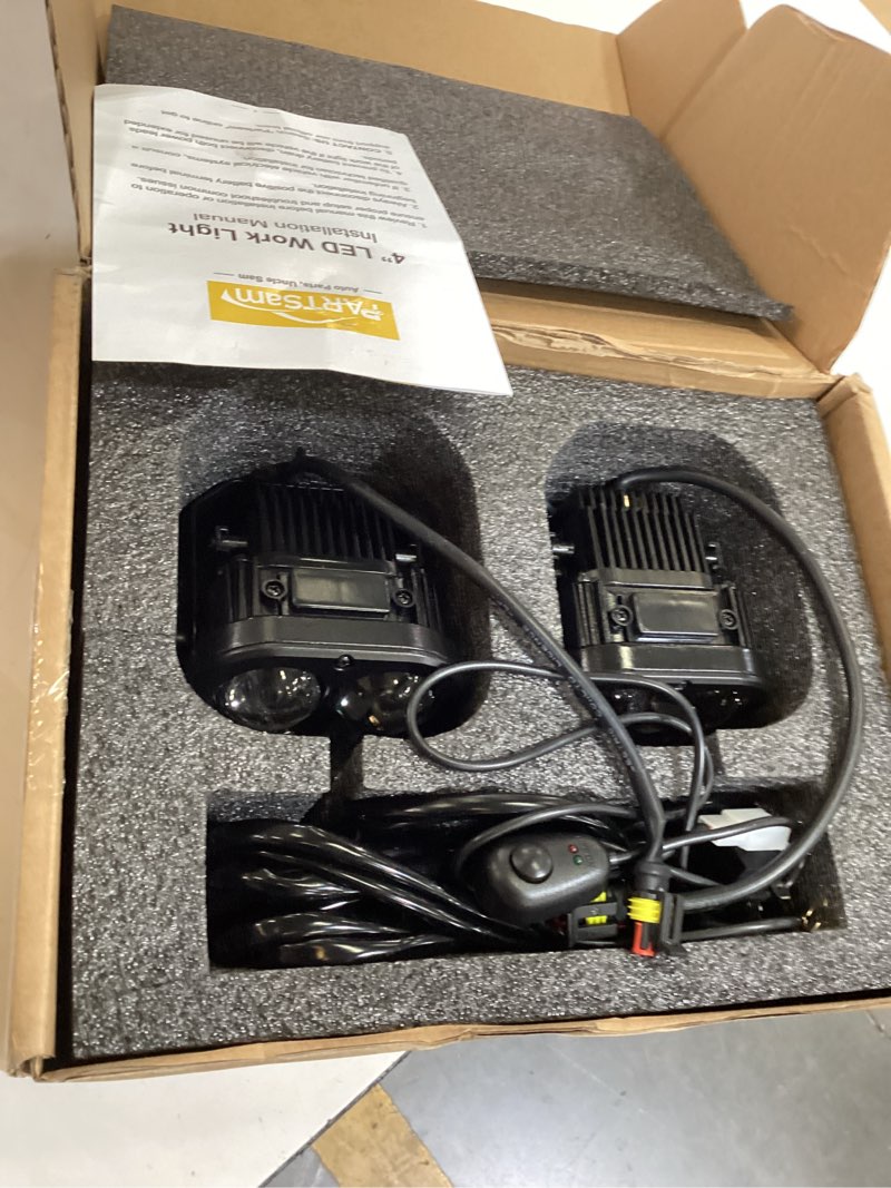 Condition photo showing Good Condition for partsam 4 inch 180w led pods light with white drl, 26000lm off road driving light 190° wide range spot beam fog ditch cube lights for truck pickup atv utv, pair