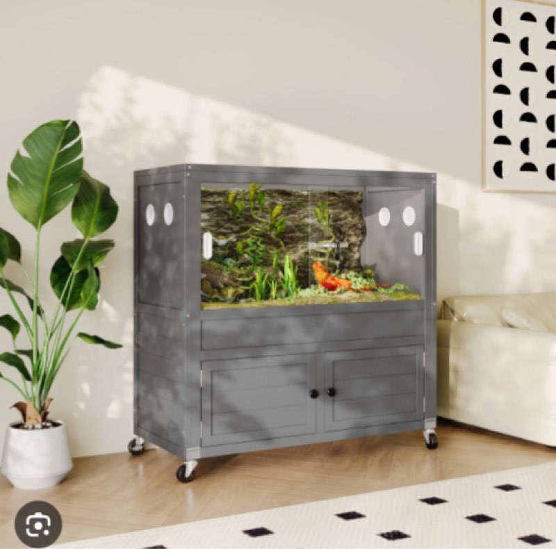 45 Gallons Reptile Terrarium Stand With Adjustable Storage Cabinet