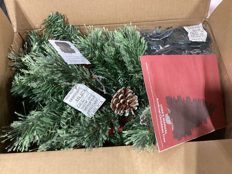 Condition photo showing Good Condition for Timer - 3FT Christmas Tree, Small Table top Christmas Tree with 50 Warm White Lights, 72 Pine Branches 28 Smoky Pine Tips Pinecone Berry & Burlap Base Artificial Mini Xmas Tree for Indoor Home Decor Pine-Warm White Lights