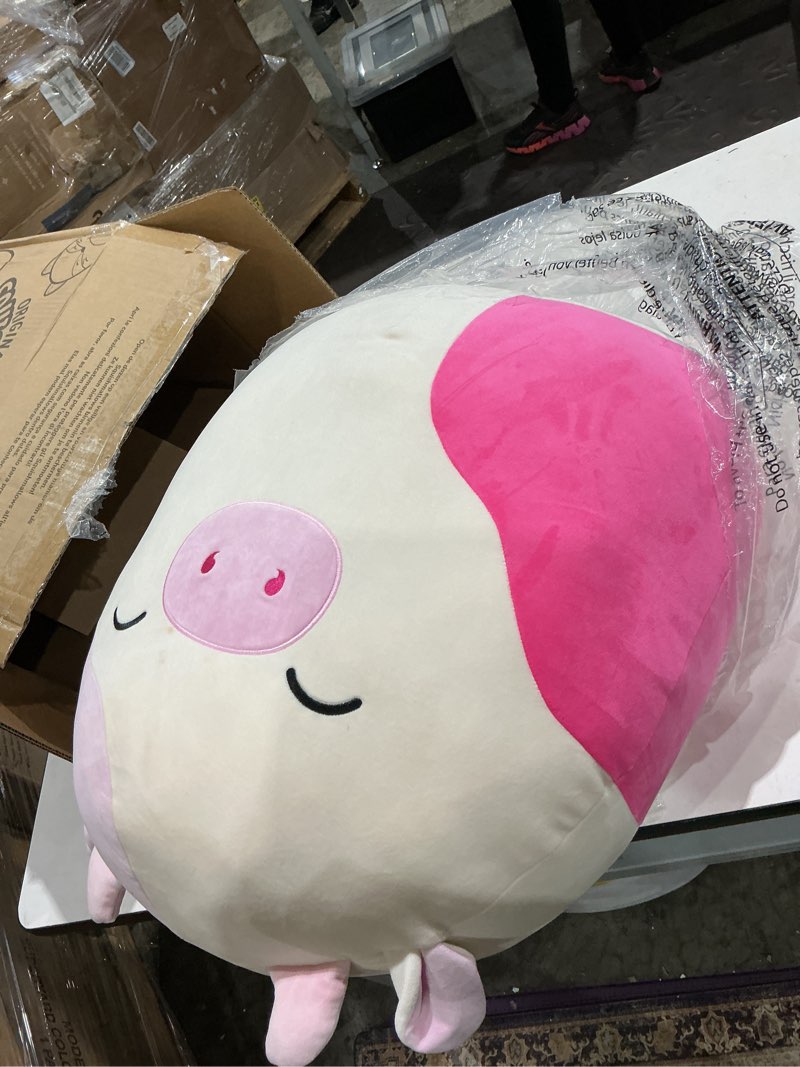 Condition photo showing Good Condition for squishmallows original 20-inch caedyn cream cow with pink spots - official jazwares jumbo plush