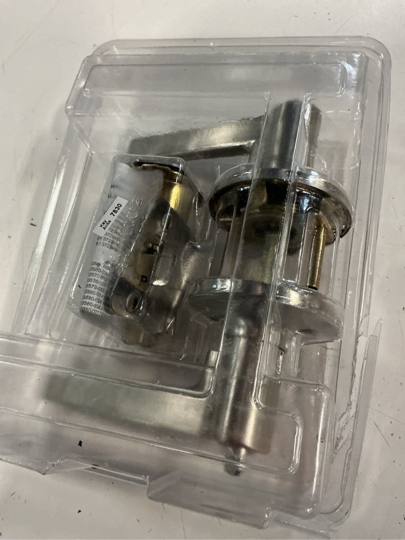 Condition photo showing As Is for reliabilt dallas satin nickel exterior keyed entry door handle