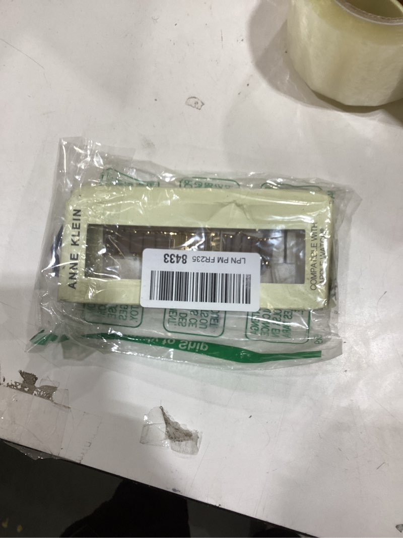 Condition photo showing New/Like New for Anne Klein Rubberized Fashion Bracelet for Apple Watch, Secure, Adjustable, Apple Watch Replacement Band, Fits Most Wrists Gold/Taupe 42mm (Series 10) & 38/40/41mm