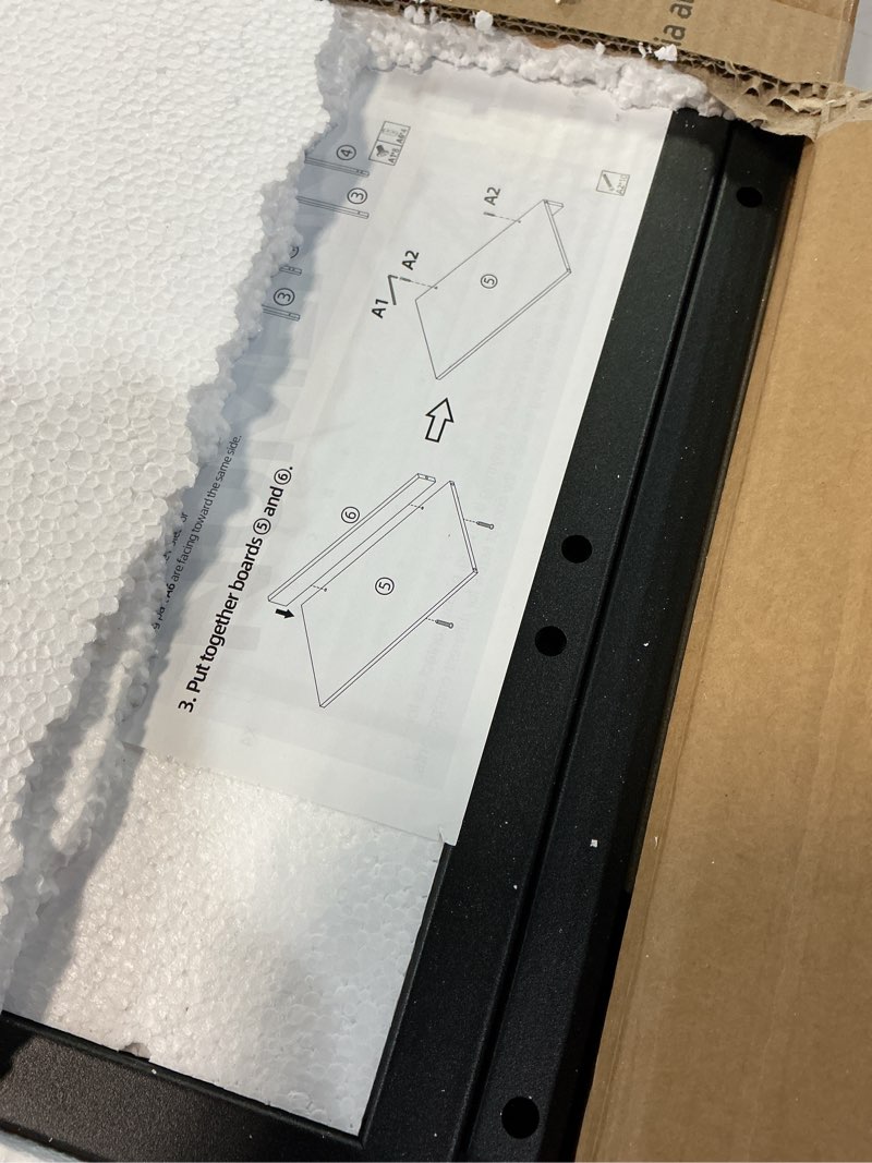 Condition photo showing As Is for NUMENN Bookshelf, 5 Tier Bookshelves, Home Office Bookcase Shelf Storage Organizer, Free Standing Storage Shelving Unit for Bedroom, Living Room and Home Office, White Marble 5 Tier(wide) White Marble