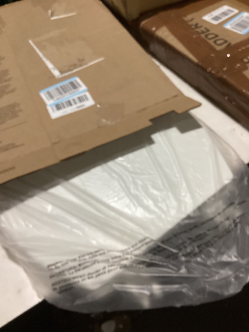 Condition photo showing As Is for bemis 7300slec slow close toilet seat, easy clean hinges and durable plastic seat, made in usa, elongated, white elongated slow close