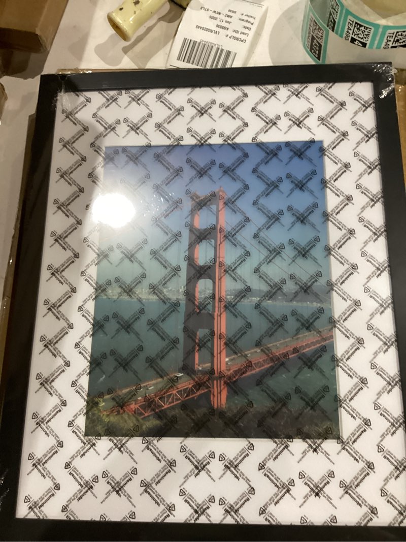 Condition photo showing New/Like New for pealsn 16x20 picture frame set of 2, display pictures 11 x 14 with mat or 16 x 20 without mat for wall mounting display, poster frames, black. black 16 x 20