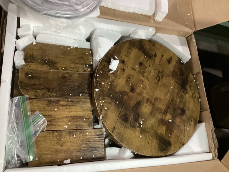 Condition photo showing Good Condition for Aheaplus Rotating Bookshelf, Small Corner Bookshelf for Small Space, 360 Display 4 Tier Floor Standing Bookcase Storage Rack, Wood Narrow Book Shelf Organizer for Bedroom, Living Room, Rustic Brown Rustic Brown 4 Tier