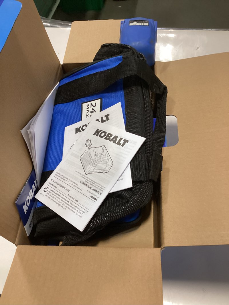 Condition photo showing As Is for Kobalt 24-volt Cordless Brushless Variable speed 17 -Piece Oscillating Multi-Tool with Soft ( 1 -Batteries Included and Charger Included ) Item #3728294 | Model #KMT 2624A-03