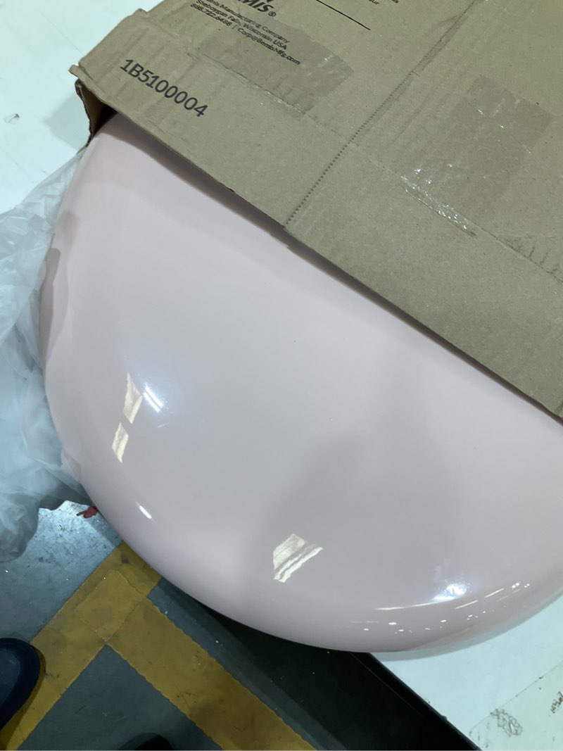 Condition photo showing As Is for Bemis Classic Colors Slow Close Toilet Seat, Easy Clean Hinges and Durable Plastic Seat, Made in USA, Round, Venetian Pink Round Venetian Pink