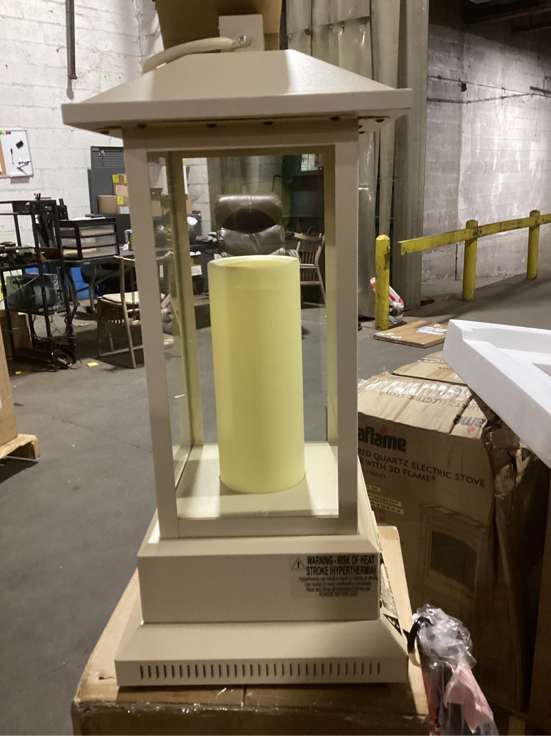 duraflame lantern with infrared quartz heater cream finish