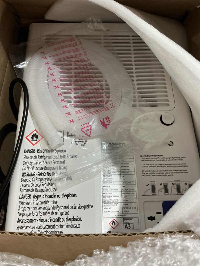 Condition photo showing Good Condition for 1600 Sq.ft Dehumidifier for Basement