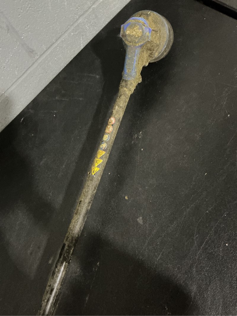 Condition photo showing As Is for kobalt 80-volt 17-in straight shaft battery string trimmer