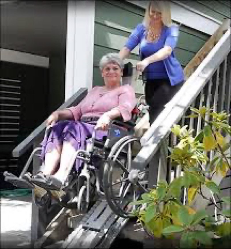 Purple motorized stair chair assstant (as is) (similar to stock image) 
