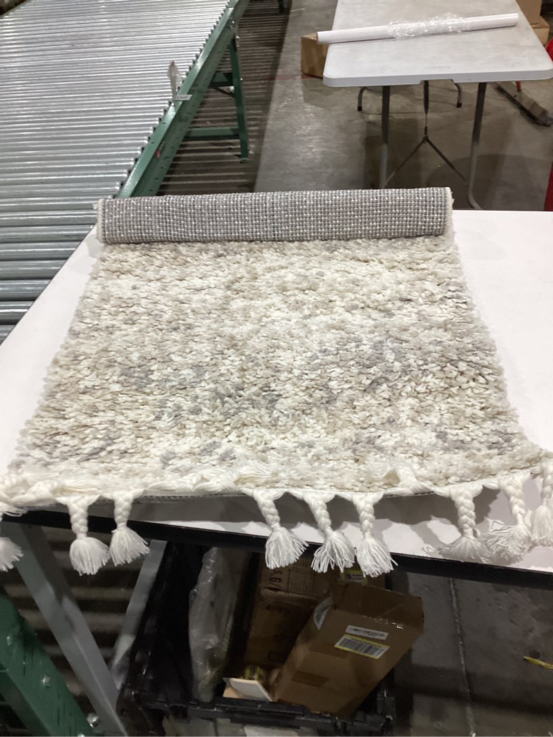 Condition photo showing Good Condition for  SAFAVIEH Pro Lux Shag Marie Southwestern Geometric Runner Rug, Cream/Blue, 