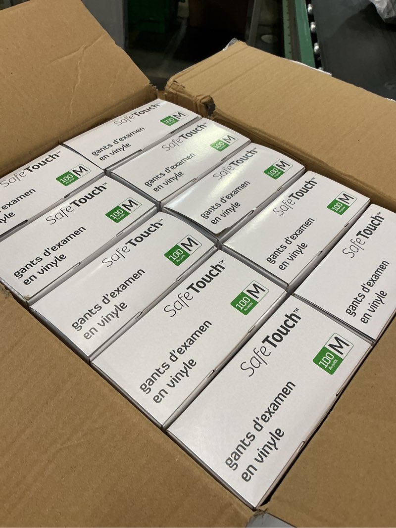 Condition photo showing Good Condition for Dynarex Safe-Touch Vinyl Disposable Exam Gloves, Powder-Free, Food Safety and Compliance, Ambidextrous, Clear, Medium, 1 Case - 10 Boxes of 100 Safe-Touch Vinyl Disposable Exam Gloves