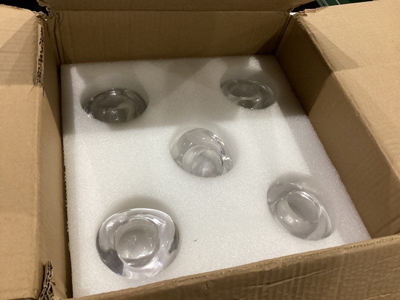 Condition photo showing Good Condition for 5 lights foyer chandeliers for high ceilings raindrop crystal ball chandelier dimmable led entryway pendant light hanging for dining room kitchen island hallway, include bulbs (nickel) 5 light nickel canopy