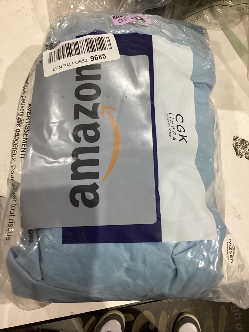 Condition photo showing As Is for Extra Deep Queen Fitted Sheet - Hotel Luxury Single Fitted Sheet Only - Easily Fits 18 inch to 24 inch Mattress - Ultra Soft, Wrinkle & Fade Free w/Extra Deep Pocket - Breathable & Comfy - Light Blue Queen 19 - Baby Blue