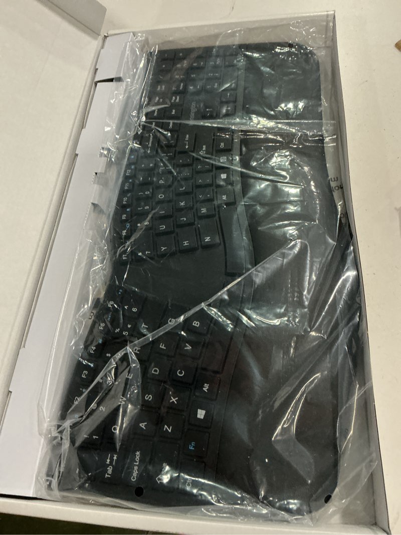 Condition photo showing New/Like New for Kensington Pro Fit Ergonomic Wireless Keyboard, Bluetooth - Black (K75401US) Black wireless keyboard