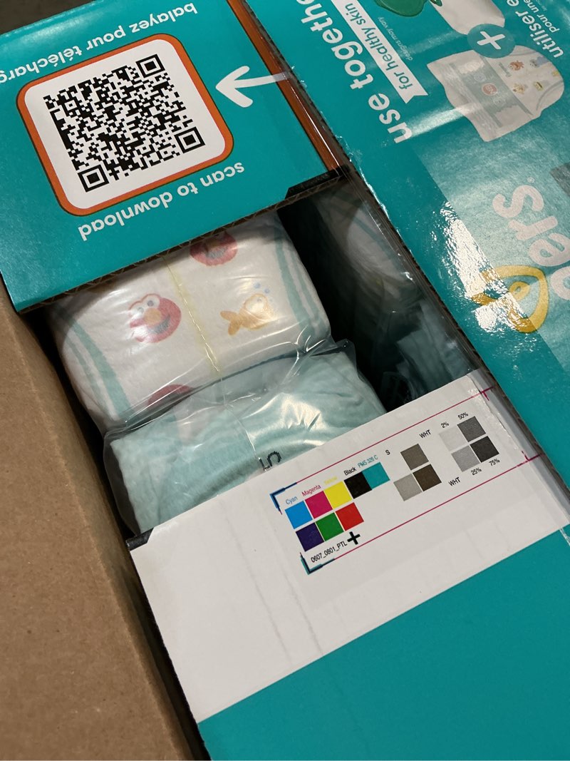 Condition photo showing New/Like New for Pampers Diapers - Baby Dry - Size 0, 104 Count, Absorbent Disposable Newbort Diaper (Packaging May Vary) Newborn 104
