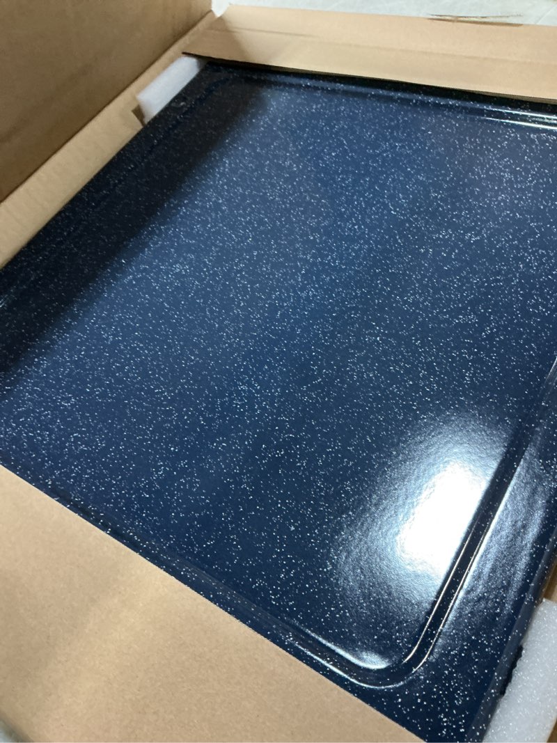 Condition photo showing Good Condition for DG61-00570A Range Oven Bottom Liner Stove Replacement Parts for Samsung Oven Liners Bottom Plate Floor NX58R5601SS/AA NX58M6630SS/AA Gas Convection Samsung Stove Cavity-Floor Coating Pan 1 Pcs