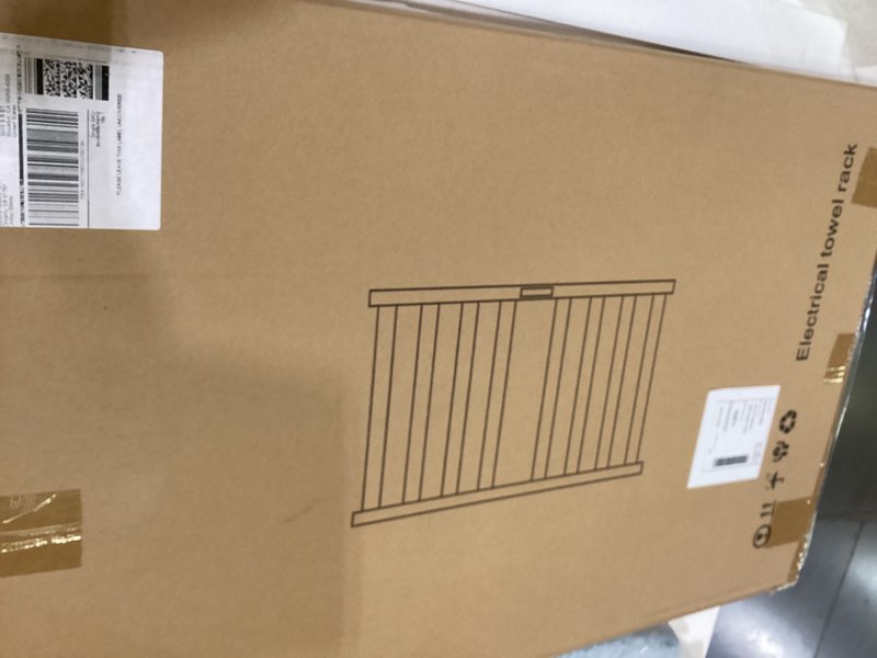 Condition photo showing Good Condition for wall mounted towel warmer for bathrooms, spas. electric towel rack style warmer with built-in freely timing modes, adjustable temperature sensor, and hardwired and plug-in options.