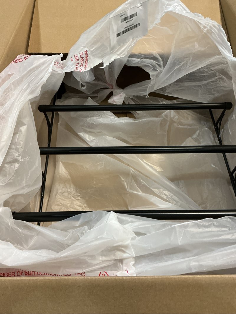 Condition photo showing Good Condition for Amazon Basics Over the Door Towel Rack with hooks, 19.3W x 6.6D x 24.8H inch, Black 19.3Wx6.6Dx24.8H inch Black