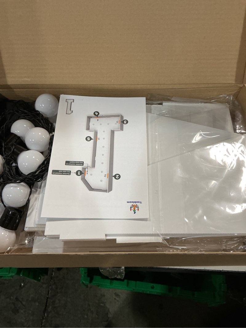 Condition photo showing New/Like New for 4FT Marquee Light Up Numbers 1,Party Decoration Large Marquee Light Up Letters with Weighted Water Bag,Pre-cut Foam Board Set Can Be Used for Birthdays,Weddings,Baby Anniversaries Number 1 White 4ft