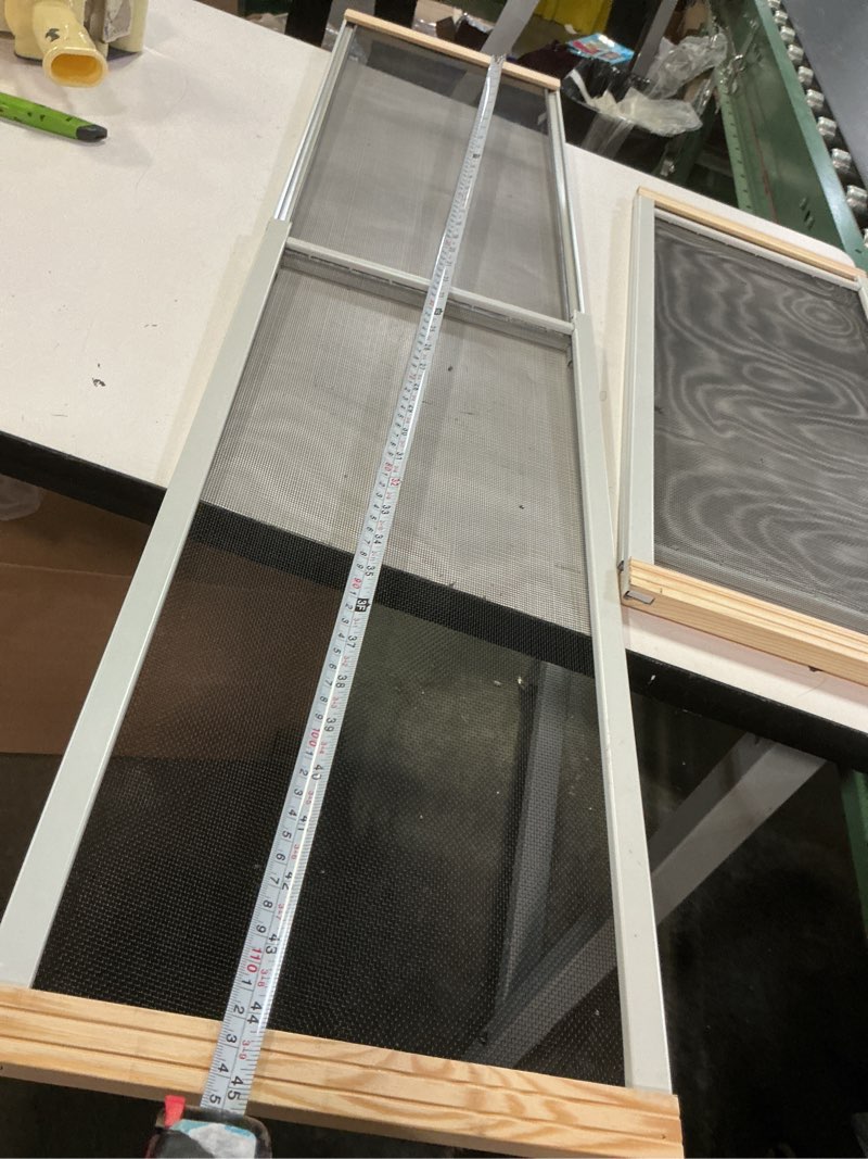 Condition photo showing Good Condition for wood frame adjustable window screen clear insect mosquito cat window net mesh (10”x45”) 2 pieces