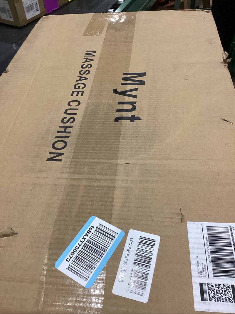 Condition photo showing Good Condition for Mynt 2D & 3D Shiatsu Neck and Back Massager for Chair with 10 Deep Kneading Nodes, Adjustable Back Massage with Heat, Portable Massage Chair Pad (Gray)